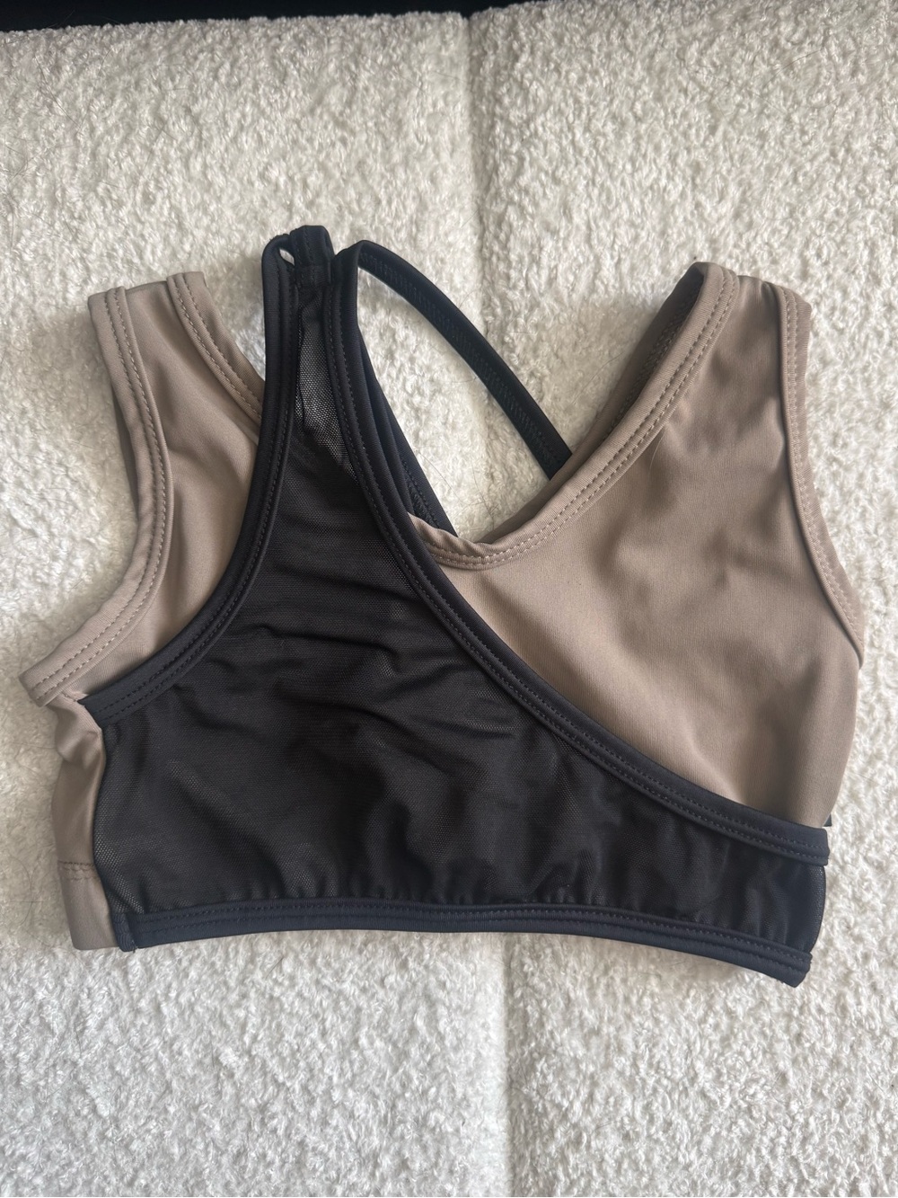 Tiger Friday Black & Taupe Sports Bra (CM)